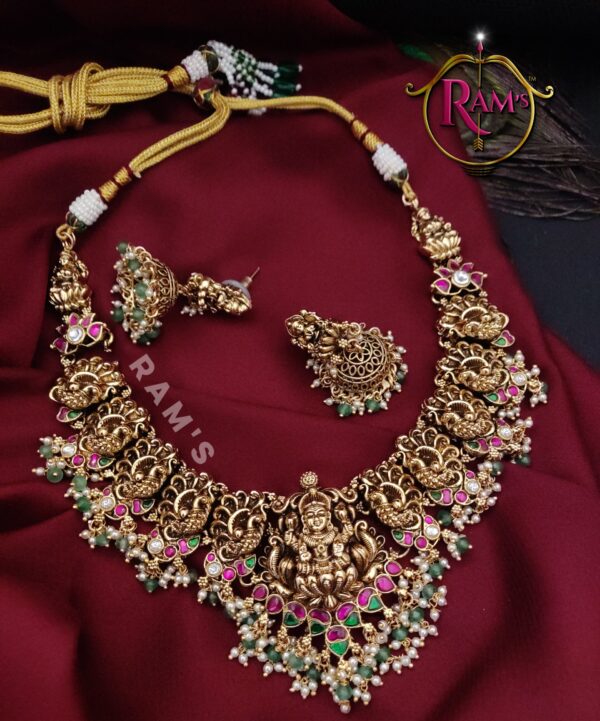 Antique Jadua Kundan Lakshmi Devi Neck Set