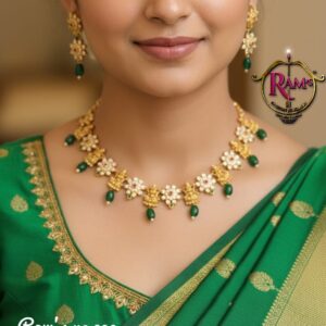 Gold-Plated CZ Jewellery Necklace Set