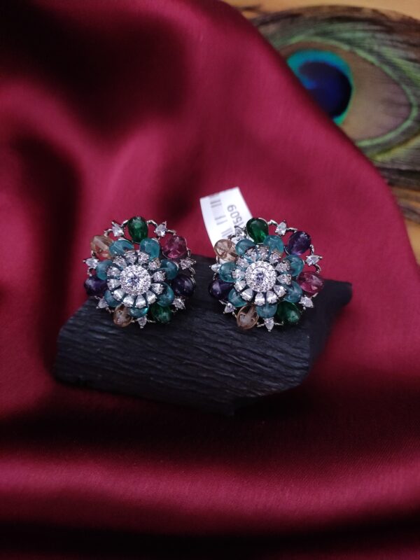 Colorful Zircon Ear Studs