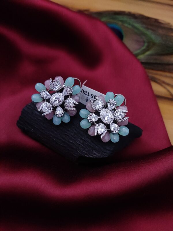 Colorful Zircon Ear Studs