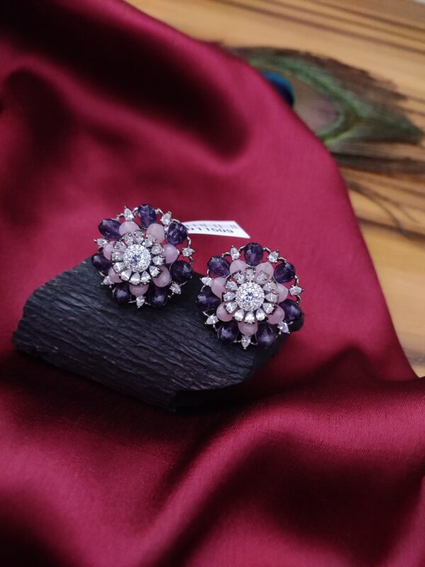 Colorful Zircon Ear Studs