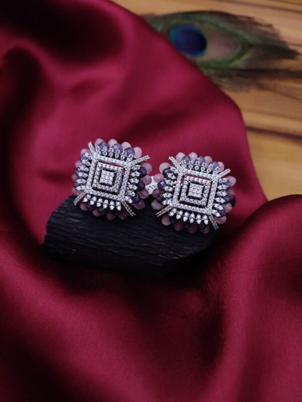 Colorful Zircon Ear Studs