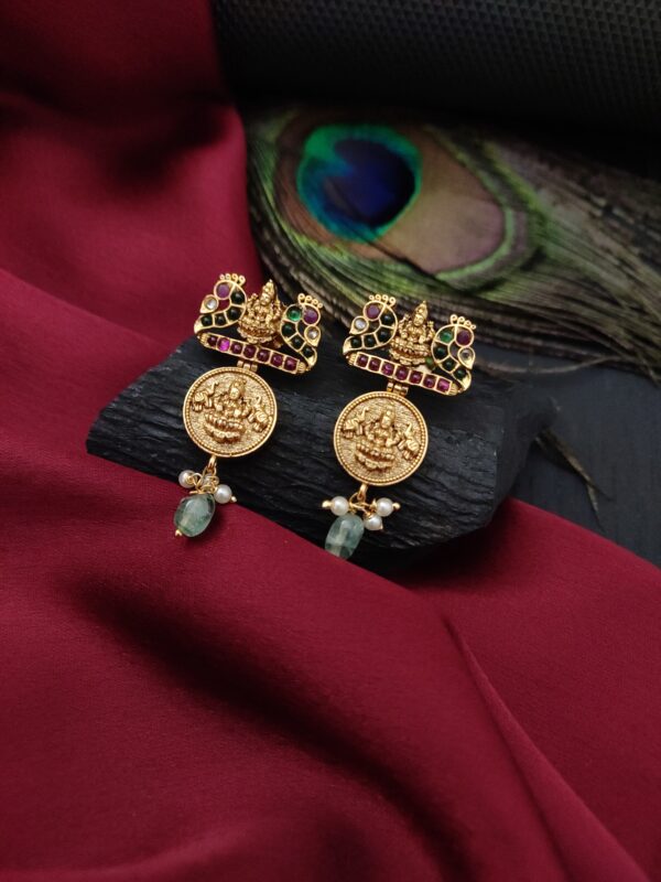 Lakshmi Gold Polished Earrings