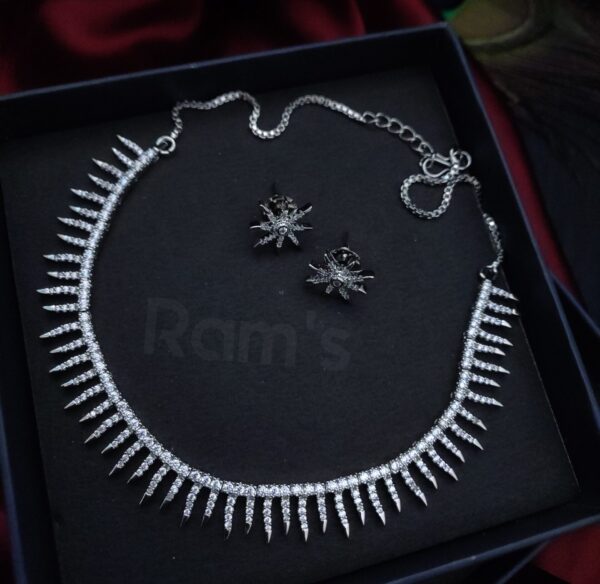 Silver-Plated CZ Jewellery Necklace Set