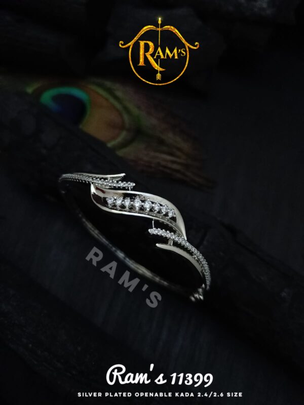 Rhodium Plated Classic Design Cuff Bracelet