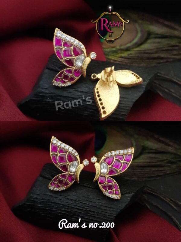 Jadua kundan Butterfly Earrings/Studs
