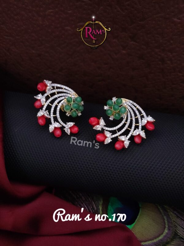 Colorful Zircon Ear Studs